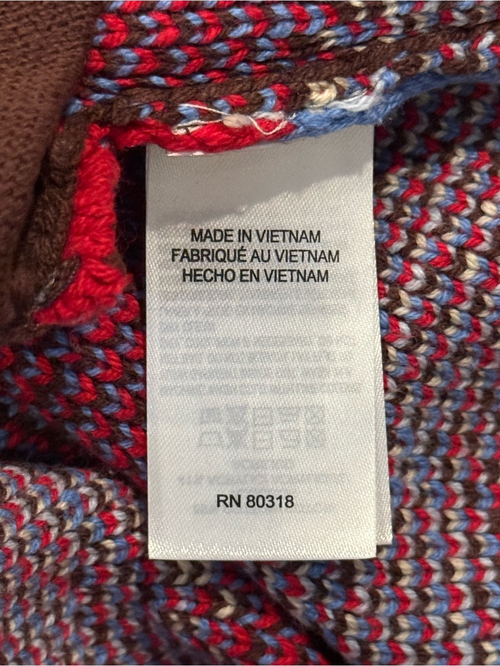 Lucky Brand Aztec Print Shawl Collar Cardigan Brown Red Blue M - Picture 8 of 10
